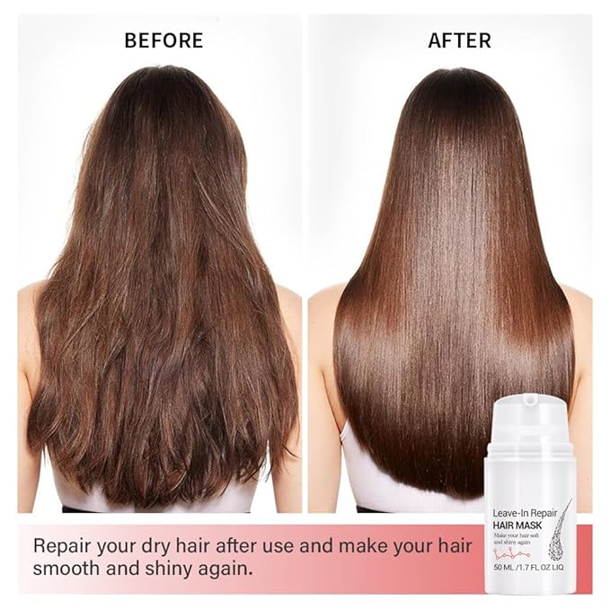 Leave-In Repair Hair Mask, Dry or Damaged Hair Mask Treatment, Repair Traight, Curly, Wavy, Thick, Thin Hair