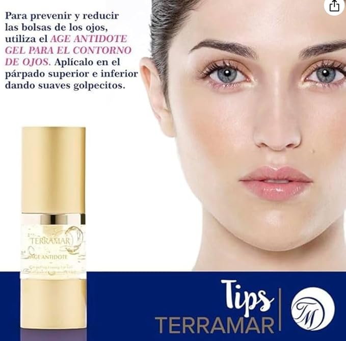 Terramar eye contour gel - Reduces Puffiness & Dark Circles, Hydrates & Smooths Fine Lines with Caffeine & Botanical Extracts