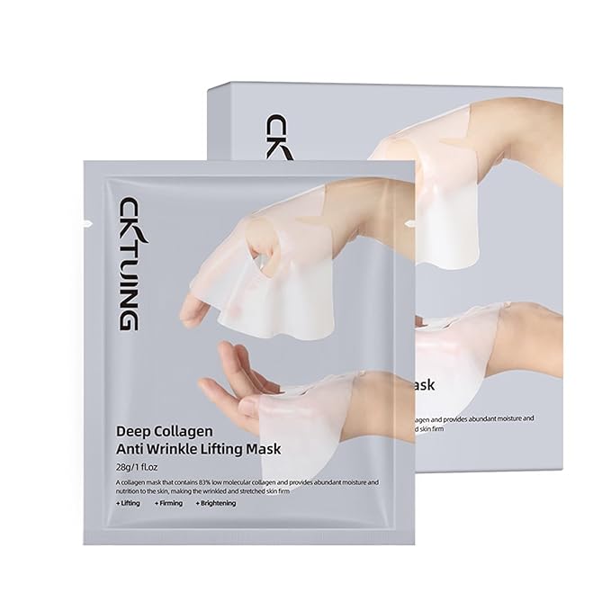Deep Collagen Anti Wrinkle Lifting Face Mask - Collagen Overnight Face Mask, Bio-Collagen Real Deep Mask, Hydrating Overnight Collagen Face Mask for Lifting, Firming and Moisturizing (5pcs/1 Box)