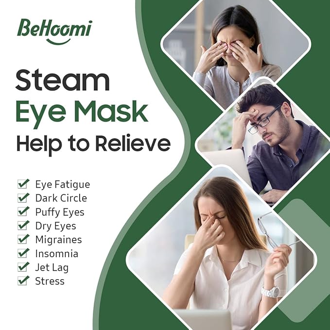 30Packs Steam Eye Mask, Heated Eye Mask Warm Compress for Eyes, Self Heating Warm Eye Masks Disposable Steam Mask for Home Sleep, Spa, Travel Essentials & Relaxation Gifts (Tea Tree)