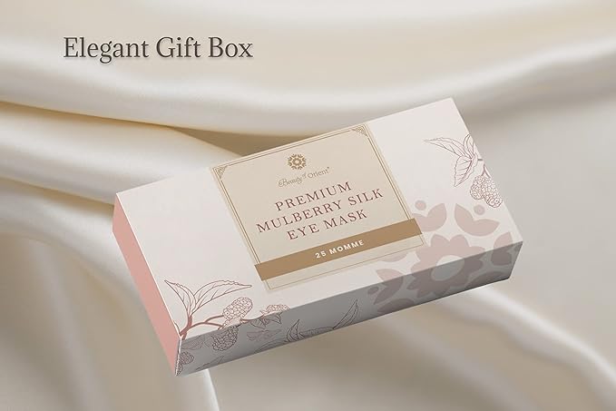 Premium 25 Momme Mulberry Silk Eye Mask for Sleeping (Vanilla Ice)