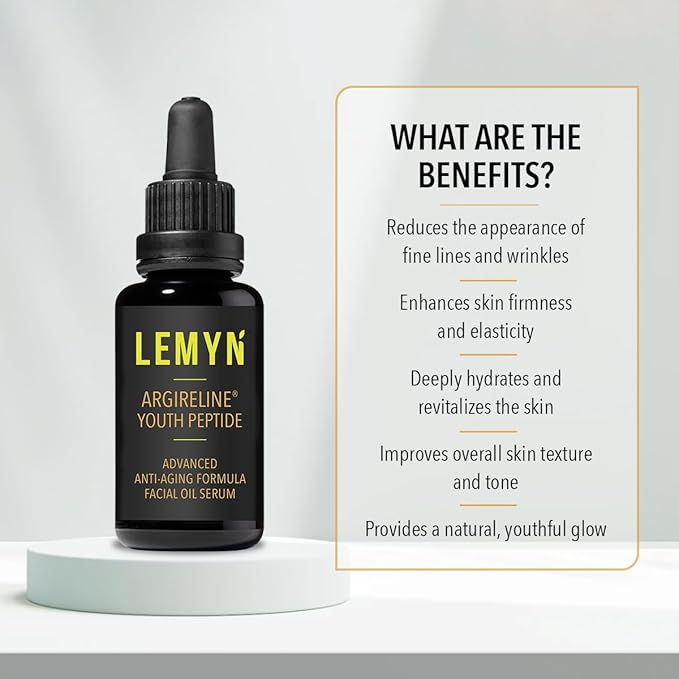 Argireline Youth Peptide Face Oil Serum | Anti-Aging, Hydrating, and Firming | Freshly Made Skincare | 30ml