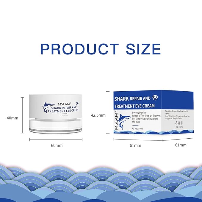 Eye Cream Reducing Fine Lines and Wrinkles Anti-Aging Eye Cream Repairing Dark Circles and Puffy Eye Cream 0.7 oz (shark)