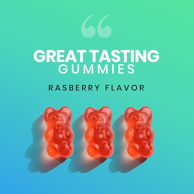 Hair, Skin & Nail Gummies | Biotin Collagen Vitamin C & E Supplement | 3000mcg Biotin | Raspberry Flavored | 60 Gummies