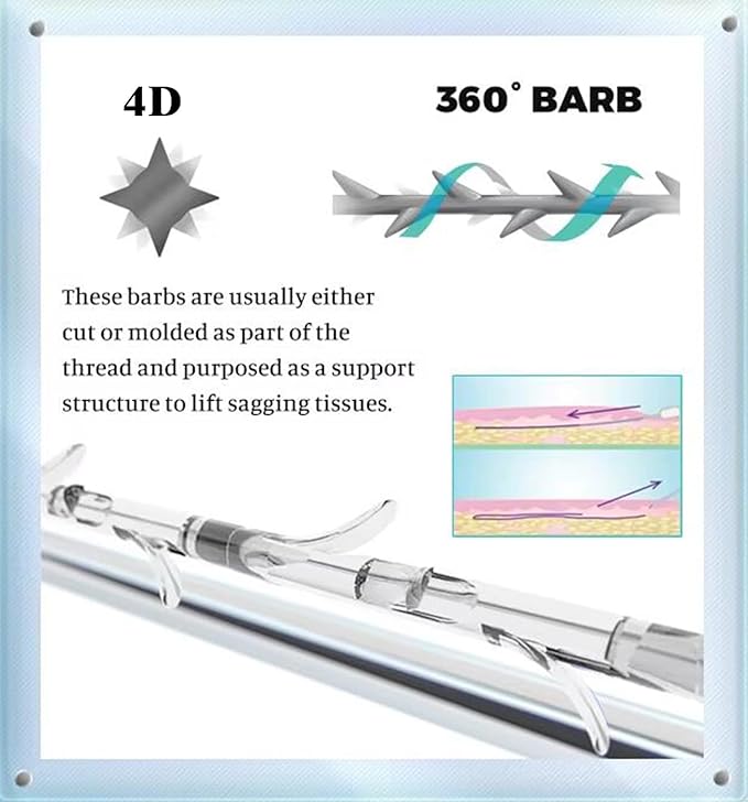 ACADA PCL Cog Threads Face Lift PCL Threads for Face Lift Cog 18G100mm Cog Threads Face Lift 360R Bi-Direction Cog Type Bullet Blunt Cog Threads 20Pcs