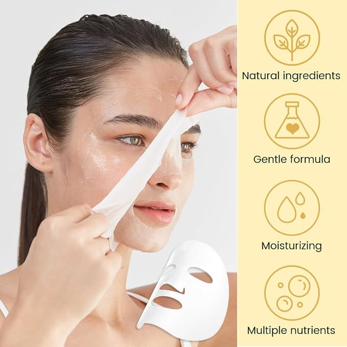 Snail Face Masks Skincare,Facial Mask Skin Care Korean,Nourish,Deep Moisturizing,Atural Skin Care Spa Face Mask,Hydrating Smoothing Face Masks for Women Men,for All Skin Types 6 Pack