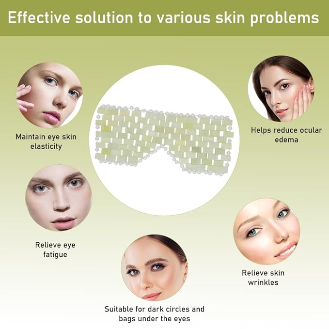 Face Mask, Relief Eye Mask, Natural stone Eye Mask, Skin Care Massage Tool for Swollen, Eliminate Wrinkles, Dark Circles