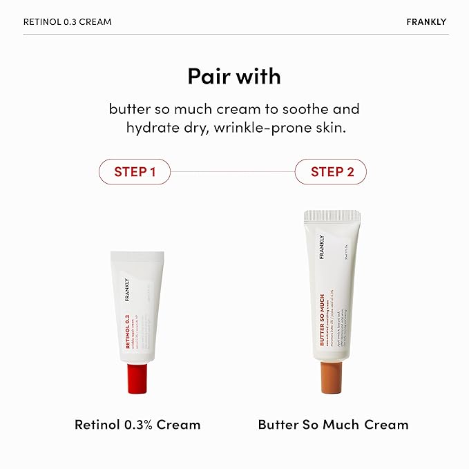 FRANKLY Retinol 0.3% Cream, 0.7 fl oz - Intensive Retinol | Night Cream | Retinol, Ceramides & Natural Ginseng | Anti-aging, Wrinkles Care, Reduces Congestion and hyperpigmentation | Korean Skin Care