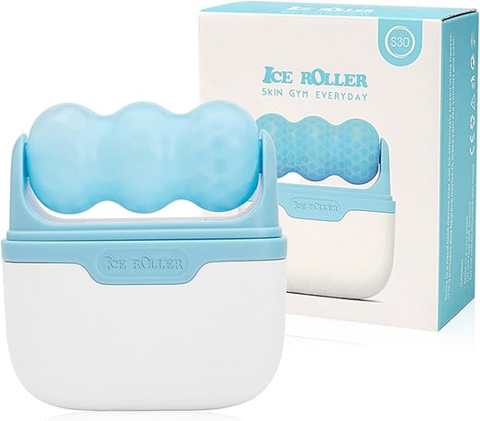 Ice Roller for Face & Eye, 2 in 1 Puffiness, Migraine, Pain Relief and Minor Injury Facial Ice Roller,Cold Therapy Massage Roller,Skin Care Products