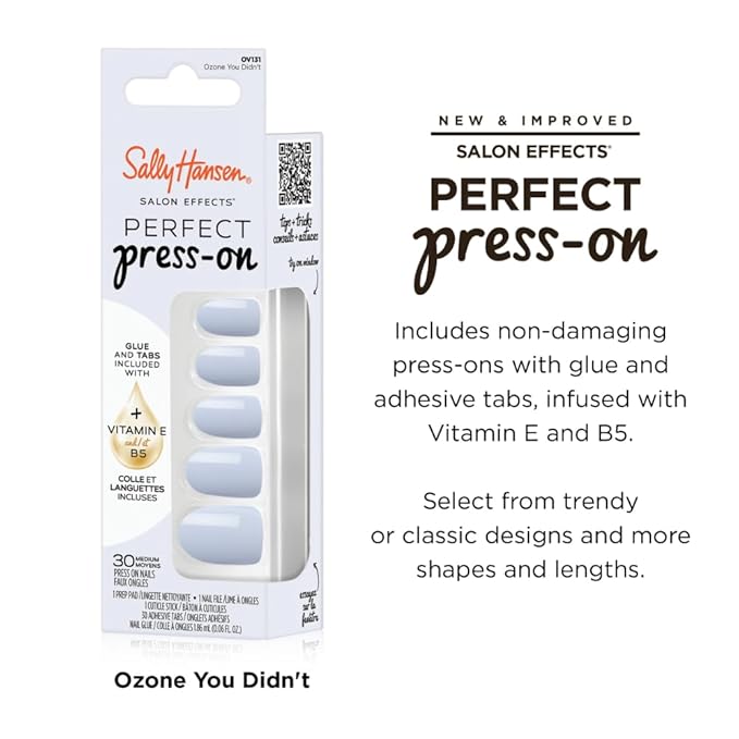 Sally Hansen Instant Cuticle Remover and Salon Effects Ozone You Didn't Press On Nails Kit, 30 Designs