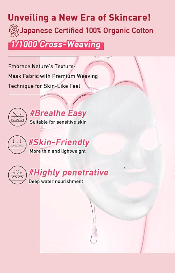 menorah skincare - Anti-Blemish Treatment Rescue Sheet Masks (4 Sheets) - with Pomegranate, Artichoke, Acne Facial Masks, Instant Recovery, Oil-Water Balabce, Acne Skin, Organic cotton sheet mask