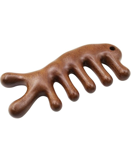 Wooden Scalp Massager Comb -Natural Sandalwood Wide Tooth Hair Comb for Women Men