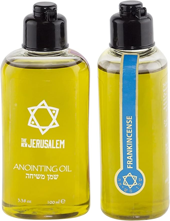 Frankincense Anointing Oil from Israel, Holy Spiritual Oils Bottles from Jerusalem Blessed, Handmade with Natural Ingredients and Blessed for Wedding Ceremony, Religious Use, 3.4 Fl Oz