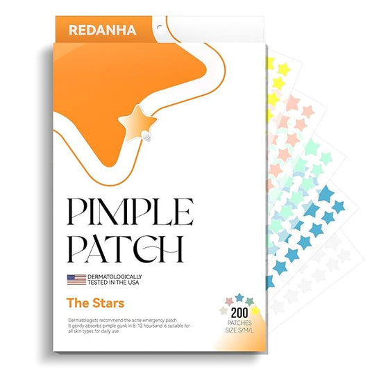200 Counts Star PimPle Patches for Face, Hydrocolloid Acne Pimple Patch with Tea Tree Oil for Party Gift Covering Zits Blemishes