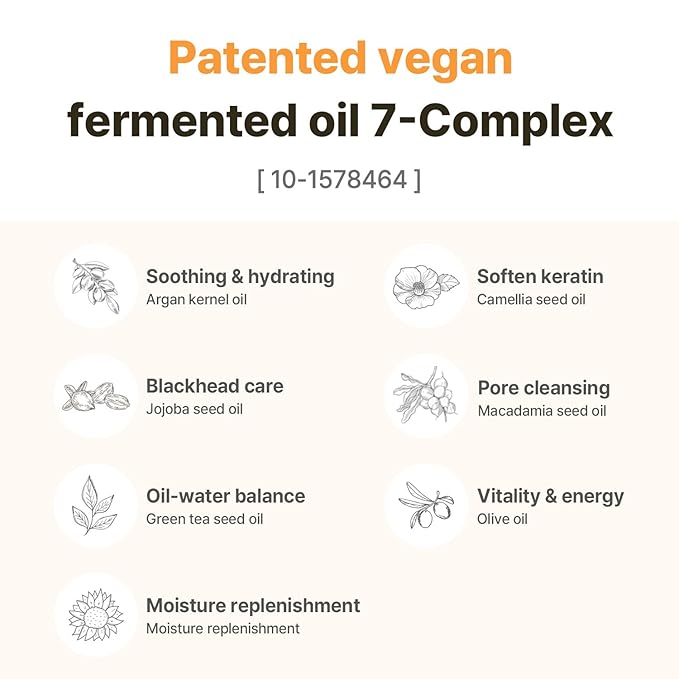 COSNORI Micro Active Cleansing Oil – Korean Vegan Facial Cleansing Oil, Fresh and Light Finish – Gentle Makeup Remover for Face, Hypoallergic, Fermented Oil Complexes, 6.7 fl.oz.