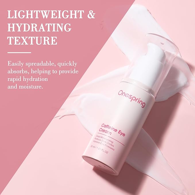 Eye Cream, Caffeine Eye Cream for Puffiness, Wrinkles, Fine Lines, Dark Circles Undereye Treatment for Women & Men, Daily Cream for Moisturizing and Hydrating, 1.05 Fl Oz