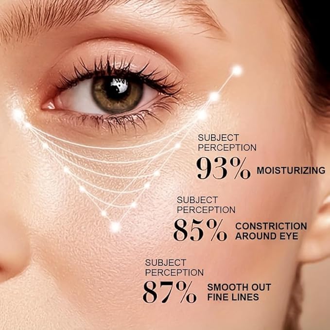 Eye Serum with 8% Glycerin 5% Retinol Hyaluronic Acid for Rapid Puffy Fine Lines Dark Circles Wrinkles, Under Eye Cream with 360° Roller Massage Ball, 0.7 fl. oz, Gold