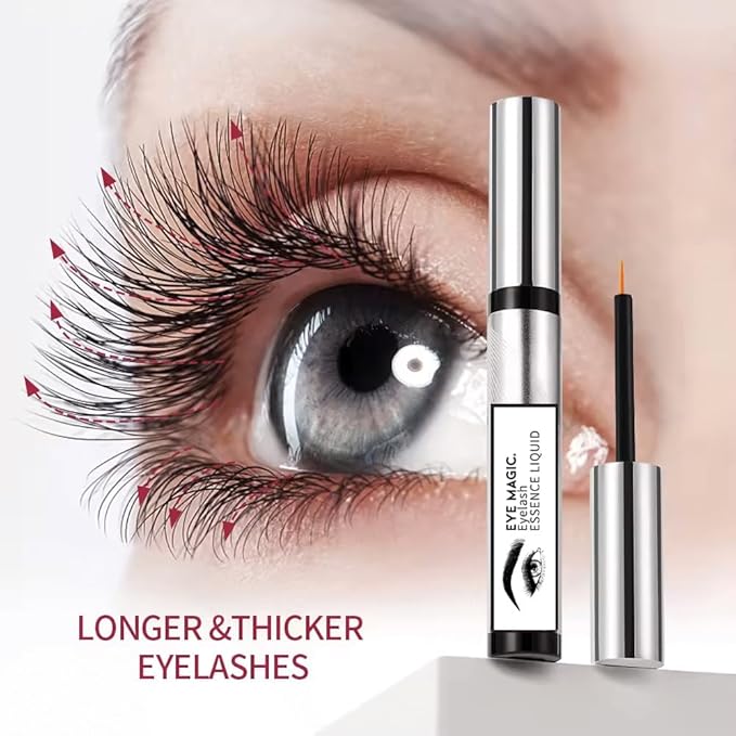 Eyelash Essence Organic Growth Serum for Improved Lashes, Natural Ingredients, Gentle Formula, Clear