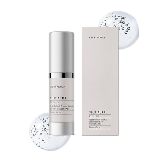 EST. 88 Monde Under Eye Serum – Vegan Retinol & Hyaluronic Acid, Treats Dark Circles, Eye Bags, Puffiness, Fine Lines & Wrinkles – 0.5 Fl Oz