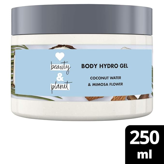 Love Beauty And Planet Coconut Water and Mimosa Flower Vegan Body Moisturiser, Hydrating and Refreshing Hydro Gel for Women, 250ml