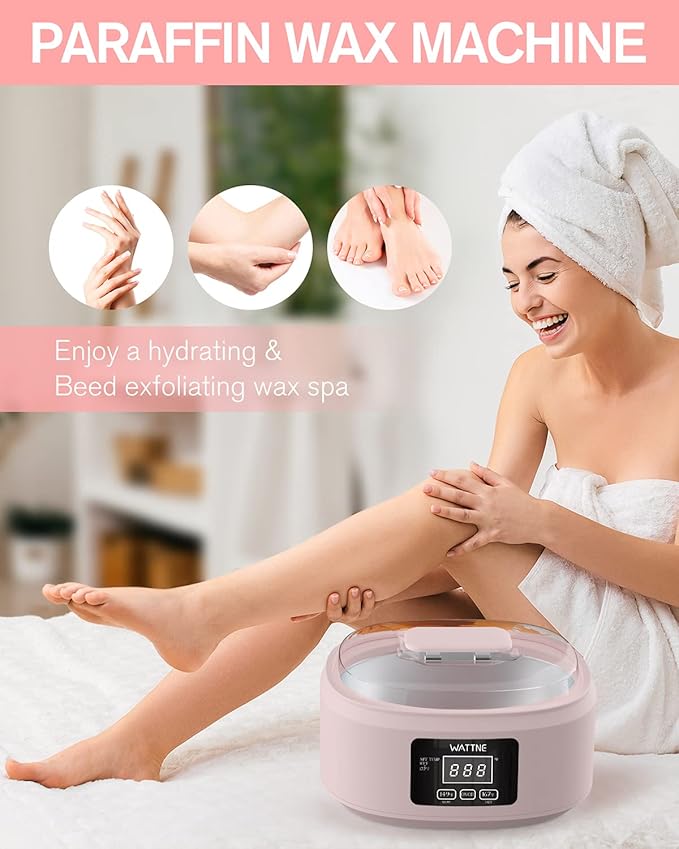 Paraffin Wax Machine for Hand and Feet -Paraffin Wax Warmer Moisturizing Kit Auto-time and Keep Warm Paraffin Hand Wax Machine for Arthritis (Pink)