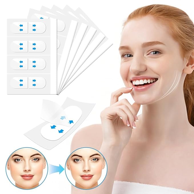 AHANDMAKER 200 Pcs Face Lift Tape Invisible, Face Tape Lifting Invisible, Instant Face Lift Neck Tape Facial Tape for Double Chin Jowls Eyes Wrinkles Sagging Skin