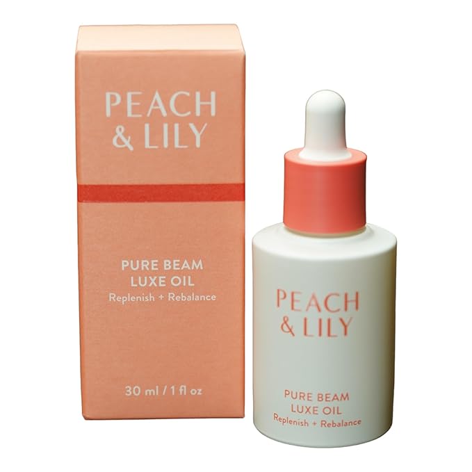 Peach & Lily Pure Beam Luxe Oil | 100% Natural & Plant-Based | Nourishing Squalane, Jojoba, & Sea Buckthorn | Cold-Pressed Antioxidant-Rich Formula | 30 ml / 1 fl. oz.