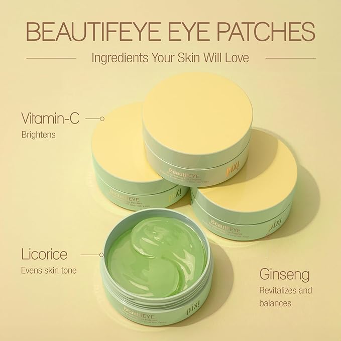 Pixi Ultimate Eye Patch Bundle - 5 Varieties for Depuffing, Brightening, Firming, and Hydrating | Includes DetoxifEYE, BeautifEYE, FortifEYE, Hello Kitty AnyWhere Patches, Dream-yEYE | 30 Pairs