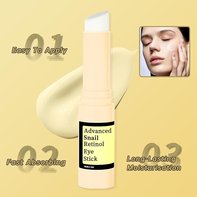 Anti Aging Eye Cream For Dark Circles, Advanced Snail Retinol Eye Stick, 1 PCS Under Eye Cream For Puffiness & Bags, Reduce Wrinkles, Fine Lines, Moisturizating Skin.