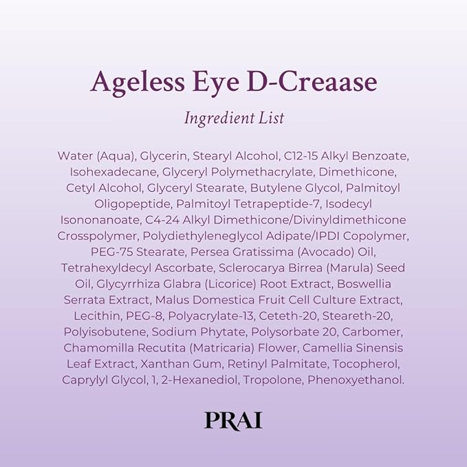 PRAI Beauty Ageless Eye D-Crease, Anti-Aging Eye Cream for Instantly Ageless-Looking Eyes, Under Eye Cream