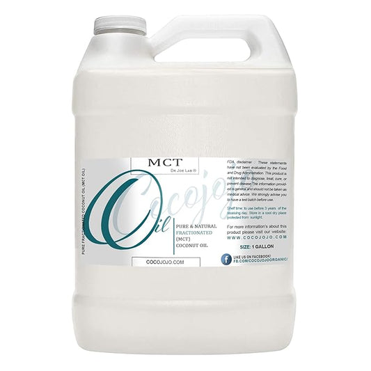 Dr Joe Lab MCT Oil - Pure, Fractionated Coconut, Medium Chain Triglycerides, Vegan, Bulk Carrier Oil - 1 Gallon - 128 oz - for Skin, Hair, Nails, Body, Eyelashes