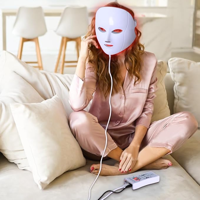 Skin Care Beauty Mask(MJ-06),LED Facial Mask Light Therapy for Wrinkle and Acne, Red Blue Light Therapy at Home