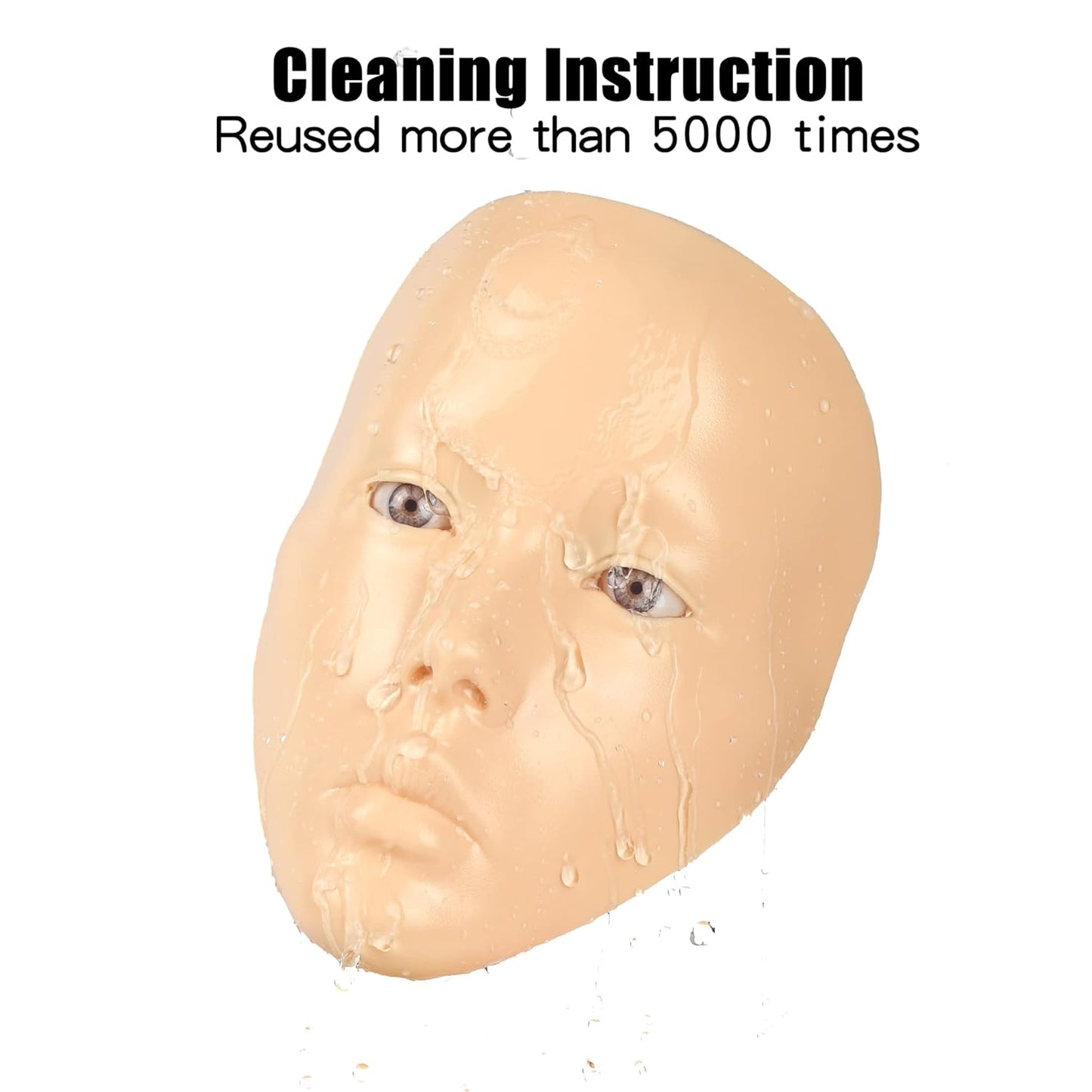 Makeup Practice Face, 5D Reusable Silicone Make up Practice Board Mannequin Face with Makeup Brushes Sponge Set and Eyeshadow Board Kit for Emerging Artist, Girl's Gift, Yellow