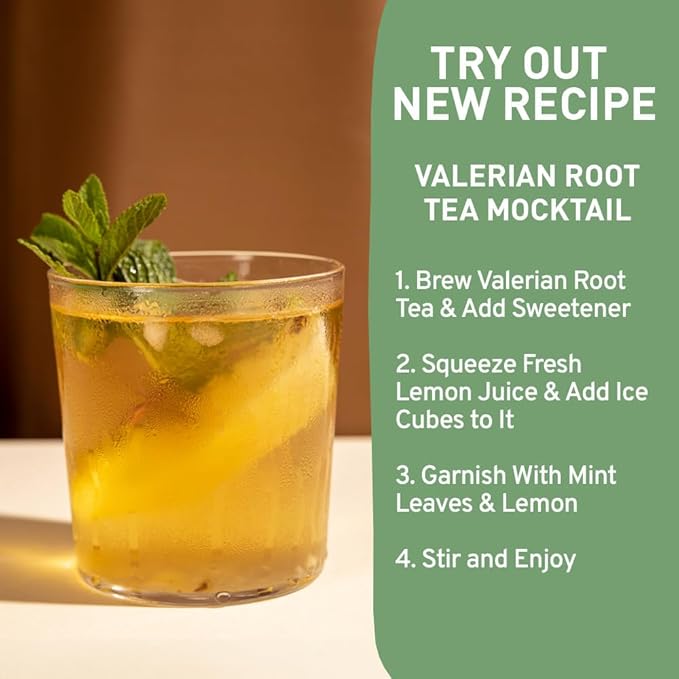 HANDPICK, Valerian Root Tea Bags (Valeriana) 50 Count | Non-GMO, Caffeine Free, Real Ingredients | Earthy/Woody Herbal Tea Bags | Round Eco-conscious Tea Bags