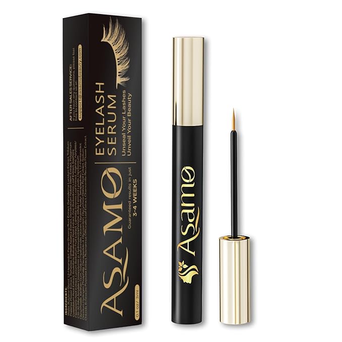 Eyelash Growth Serum – 15 Plant Extracts for Longer Lashes, Natural Beauty Enhancement,eyelash serum growth (Gold Black)