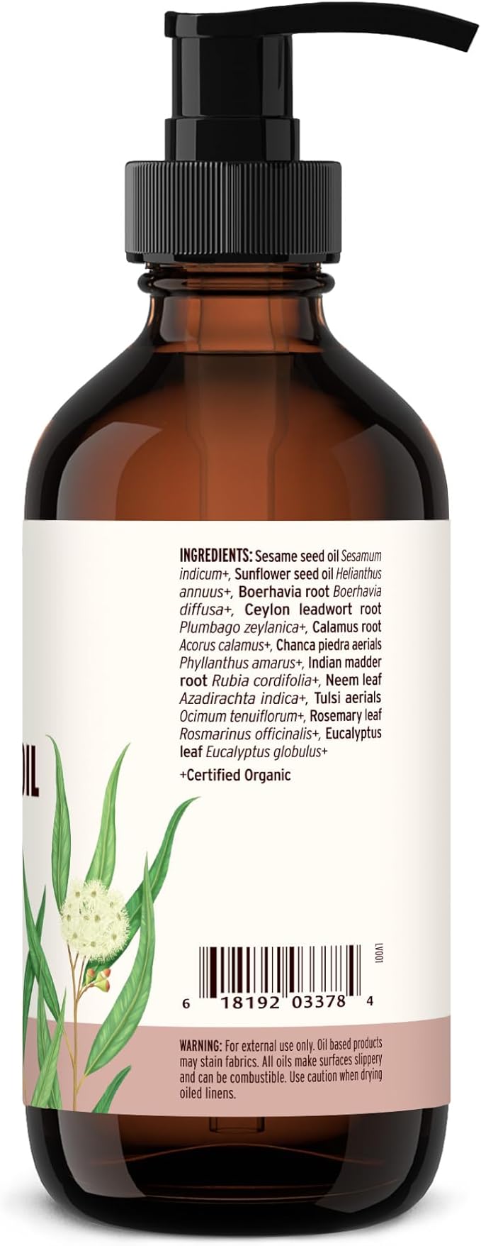 Banyan Botanicals Kapha Massage Oil – Organic Massage Oil with Chitrak and Tulsi – Warming Ayurvedic Oil to Revitalize The Tissues and Awaken The Mind – 8 oz. – Non-GMO Sustainably Sourced Vegan