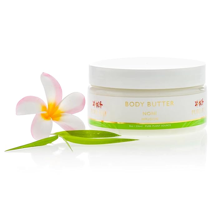 PURE FIJI Body Butter - Moisturizer Body Butter Cream - Face Cream and Body Lotion for Dry Skin with Natural Oils & Vitamin E, Body Butter For Women for Men,Noni, 8oz