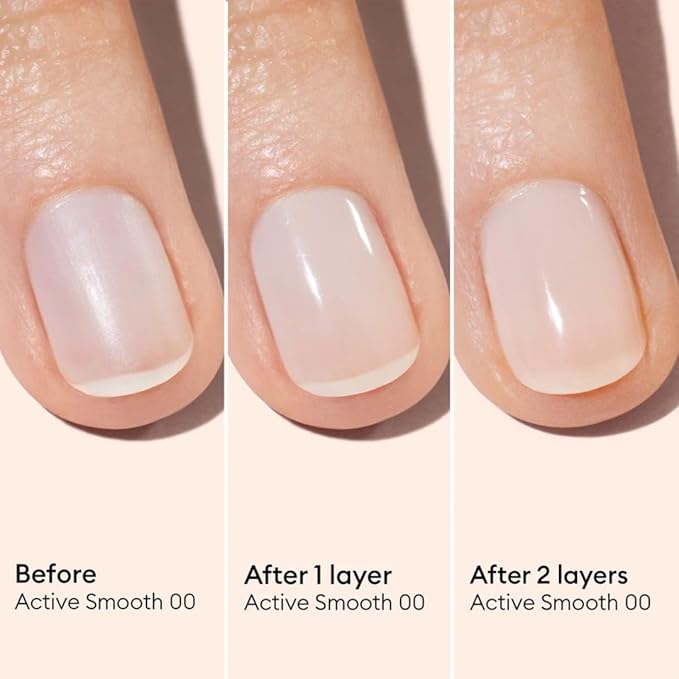 Manucurist Active Smooth™ 00 Nail Concealer Polish & Care - 2 in 1 Nude Nail Polish : Nail Strengthener and Growth - No Lamp - Ridge Filler for Nails - Natural Rosé Nail Polish