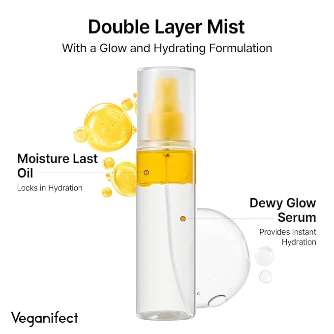 Vita C Mist, Glow Mist for Dewy Skin, Makeup Setting Spray for face, Korean Skin Care, Vegan, 3.38 Fl Oz