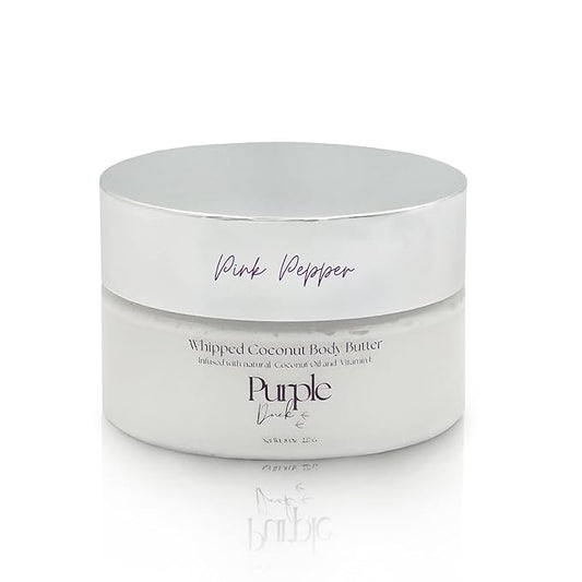 Thick Whipped Body Butter for Women – Moisturizer with Organic Coconut Oil, shea butter & Vitamin E – Silky Hydrating Body Butter for Soft, Smooth Skin - Pink Pepper 8 Oz