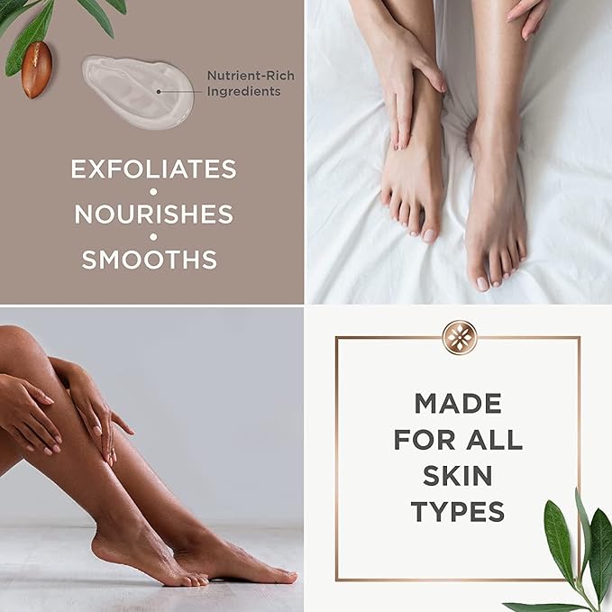 Argan Magic Exfoliating Foot Scrub for Rough & Calloused Feet and Heels - Smooths and Softens Dry Feet | Removes Dead Skin | With Argan Oil & Pumice | Paraben Free (8 oz)