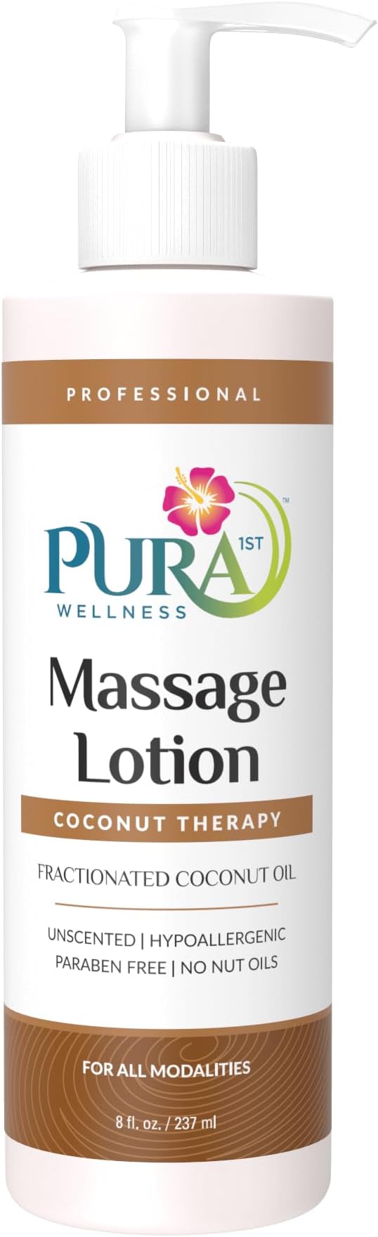 Coconut Therapy Massage Lotion, (Physical Therapy Coconut Lotion, Professional Deep Tissue Therapy, Pura Wellness Vitamin Therapy Lotion, Unscented Lotion for Physical Therapy Recovery 8oz