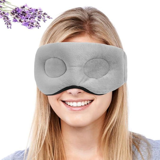 Warm Compress for Eyes, Lavender Moist Heat Eye Mask for Stye Puffy Eye Hot Compress, Flaxseed Microwave 3D Contour Heated Weighted Eye Mask for Sleeping