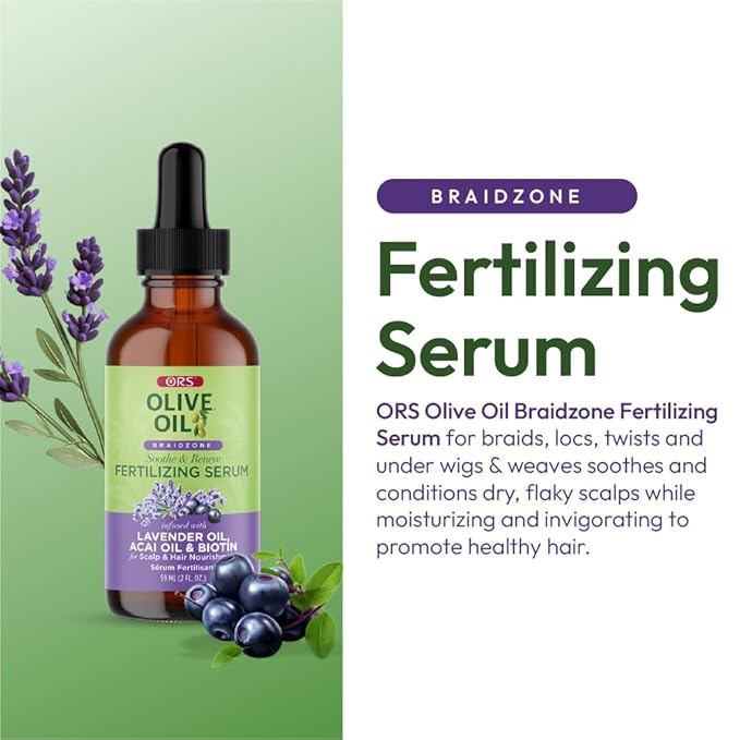 ORS Oive Oil Braidzone Fertilizing Serum with Lavender, Acai & Biotin for Hair & Scalp 2 oz (1)