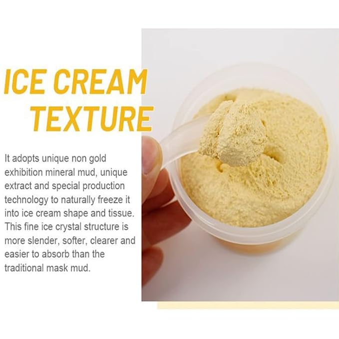 AICHUN BEAUTY Ice Cream Facial Wash Off Mud Mask Oil-Control Deep Cleaning Moisturizing Exfoliation Blackhead Skin Care 100g 3.38FL. OZ (MANGO&HONEY)