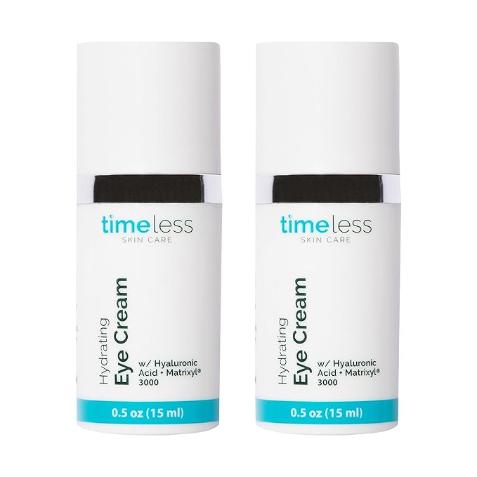 Timeless Skin Care Hydrating Eye Cream - Skin Care Cream for Eyes with Hyaluronic Acid - Hydrating Beauty Product for Personal Care - 0.5 oz (Pack of 2)