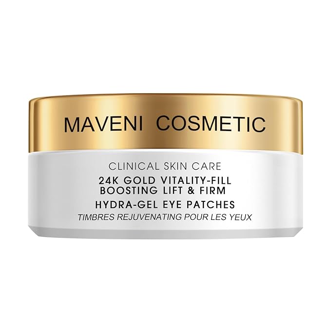 COSMETIC |24k Gold Vitality-Fill Hydra-Gel Eye Patches(30 Pairs) | Help Boosting Lift & Firm the Look of the Eye Area, Anti-Aging Under-Eye Patches