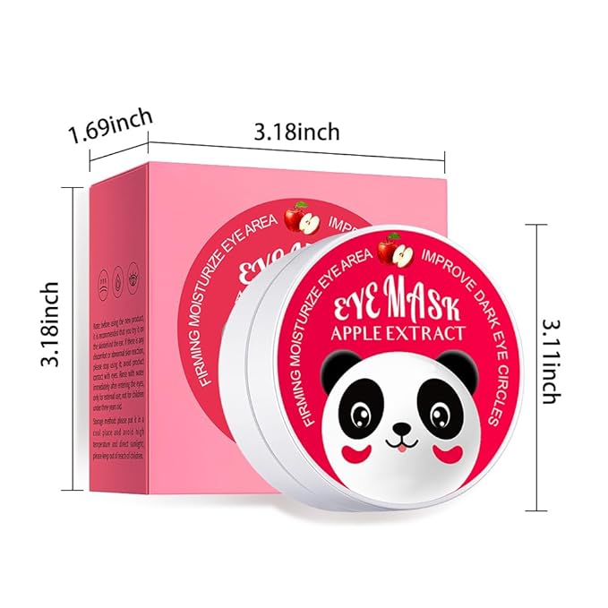 AMY'S DIARY 24K Gold Eye Mask Under Eye Patches (30 Pairs)- Puffy Eyes & Dark Circles Treatments,Reduce Under Eye Bags and Smooth Wrinkles,Eye Skin Care Pads With Collagen (Apple)