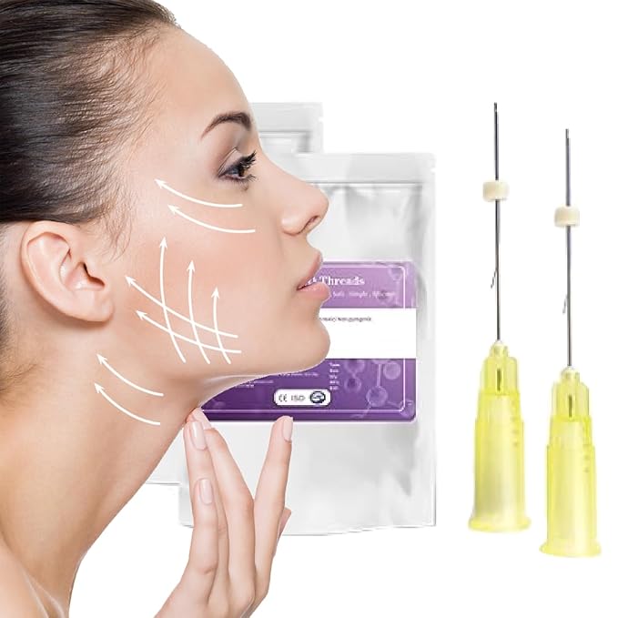 elves Pdo Threads for Eyes Lift Mono Type 30g38mm Pdo Lifting Thread for Fox Eye 40pcs Pdo Threads for Face Lift with Blunt Tips Smooting Eye Wrinkles Improves Skin's Firmness and Elasticity