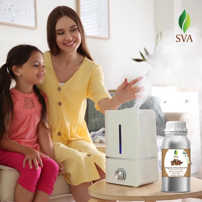 SVA Clove Bud Essential Oil – 16 Fl Oz – 100% Natural Clove Oil - for Diffuser, Hair Care, Face, Skin Care, Aromatherapy, Scalp and Body Massage, Soap and Candle Making